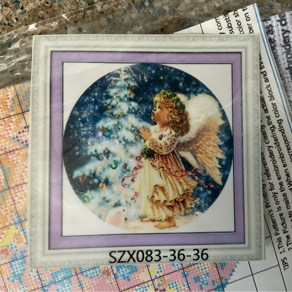 Cross stitch kit Angel Christmas Tree Winter Craft Sewing Holiday Festive Decor - Picture 2 of 4